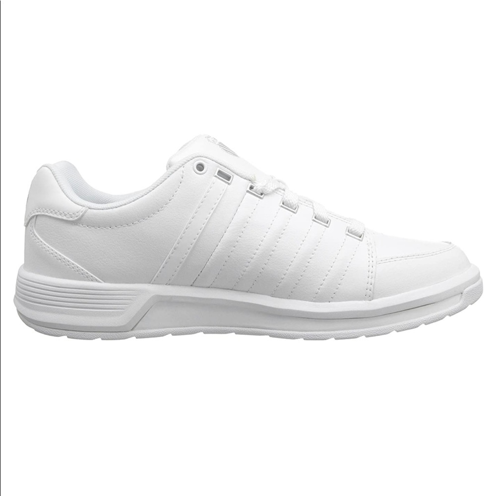 K-Swiss white leather stripe Berlo II sneaker shoe - Picture 3 of 9